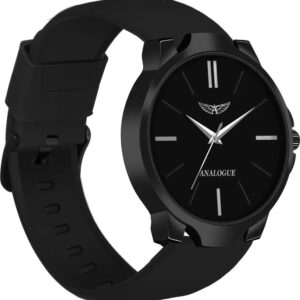 Minimalist Slim Series | Smart Watch Strap | Smart Clip | Soft Silicon | Boys Analog Watch - For Men ANLG-492-BLACK-BLACK-SC