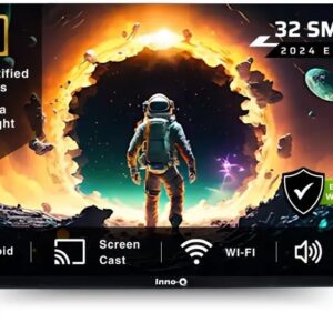 InnoQ Spectra 80 cm (32 inch) HD Ready LED Smart Android TV with 30W Boom Speakers | 1000+ Smart Apps - Games | Mobile Screen Connect | Pixel Enhancer (32S-SPECTRA-V2)